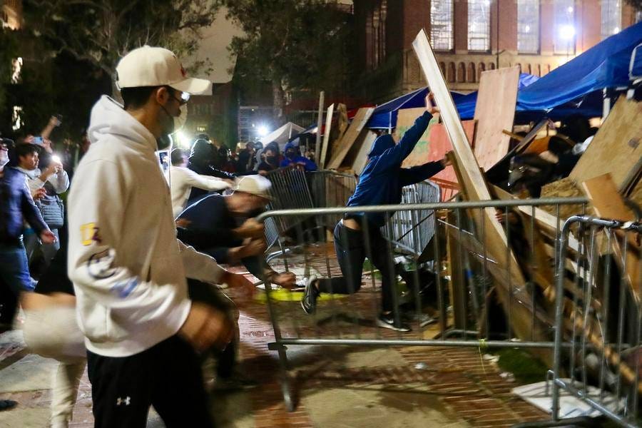 UCLA cancels all classes after overnight violence on campus | XINHUA | LINE  TODAY