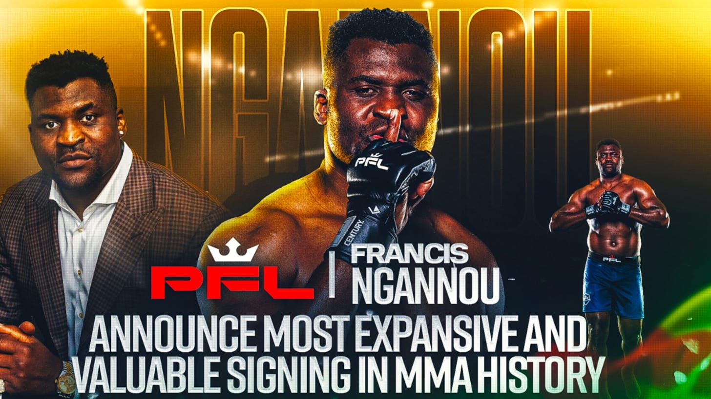 francis ngannou signs with pro fighters league