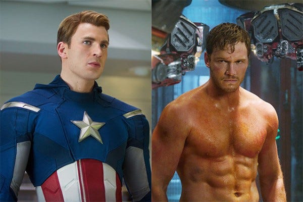 chris evans chris pratt sexy betting on super bowl bulge images 2015