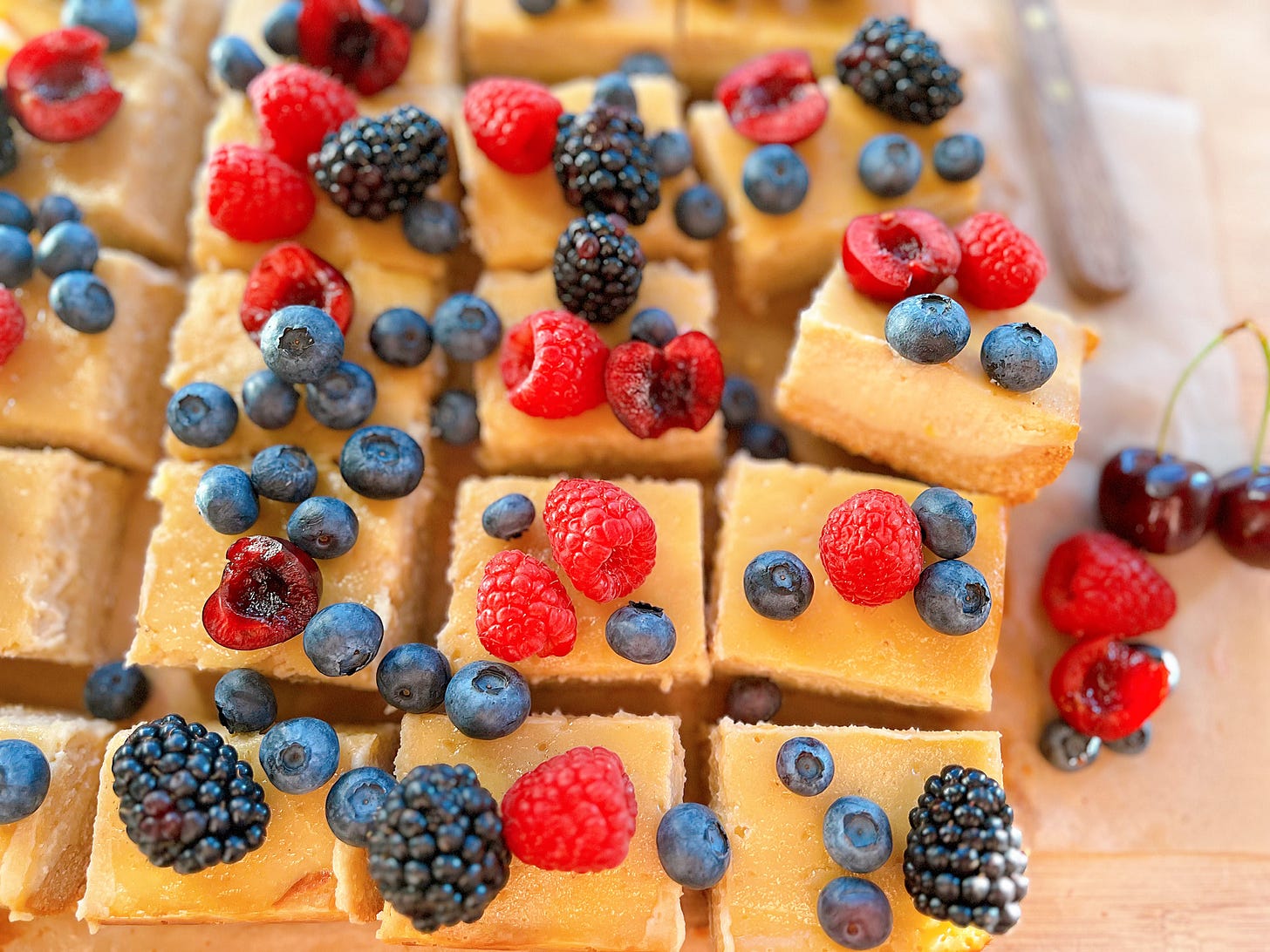 lemon berry dairy-free cheesecake bars