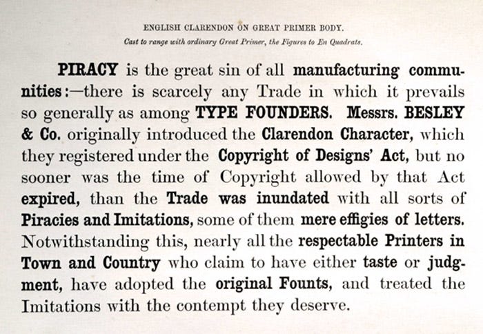 Besley writes "Piracy is the great sin of all manufacturing communities...…" Besley writes "Piracy is the great sin of all manufacturing communities...…"