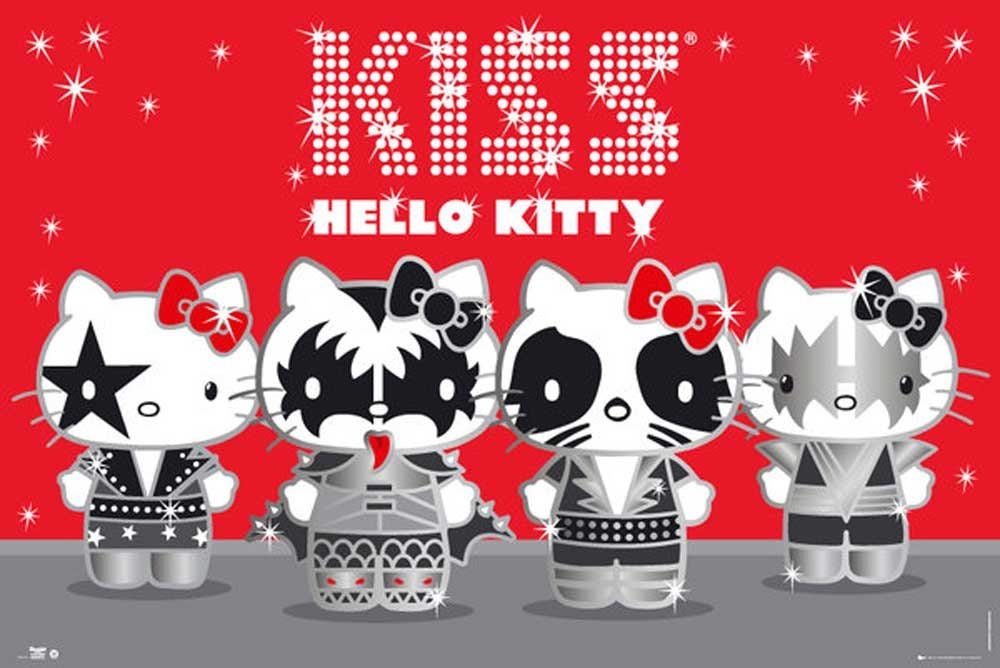 Empire Interactive Hello Kitty Poster Kiss - Band + Amendment MDF-Frame  walnut : Amazon.co.uk: Home & Kitchen