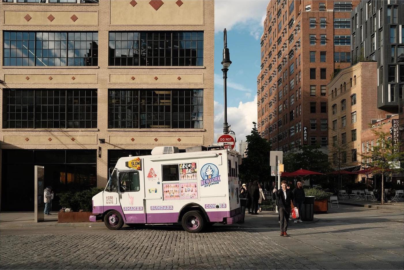 An ice cream truck outside Apple West 14th Street.