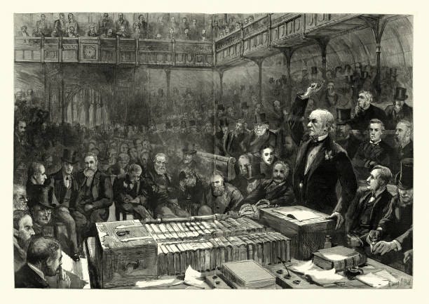 Gladstones Peroration During The Home Rule Debate House Of Commons Stock  Illustration - Download Image Now - iStock
