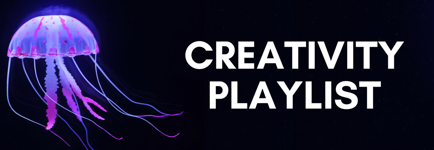 Promo image for the Creativity Playlist with an image of a purple jellyfish