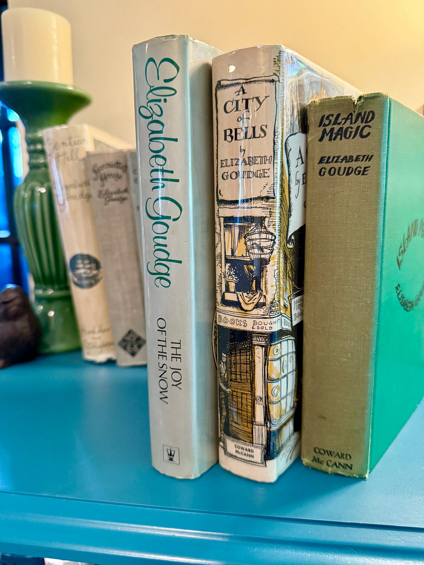Goudge’s early books mentioned extensively in the first chapters of The Joy of the Snow: A City of Bells and Island Magic.