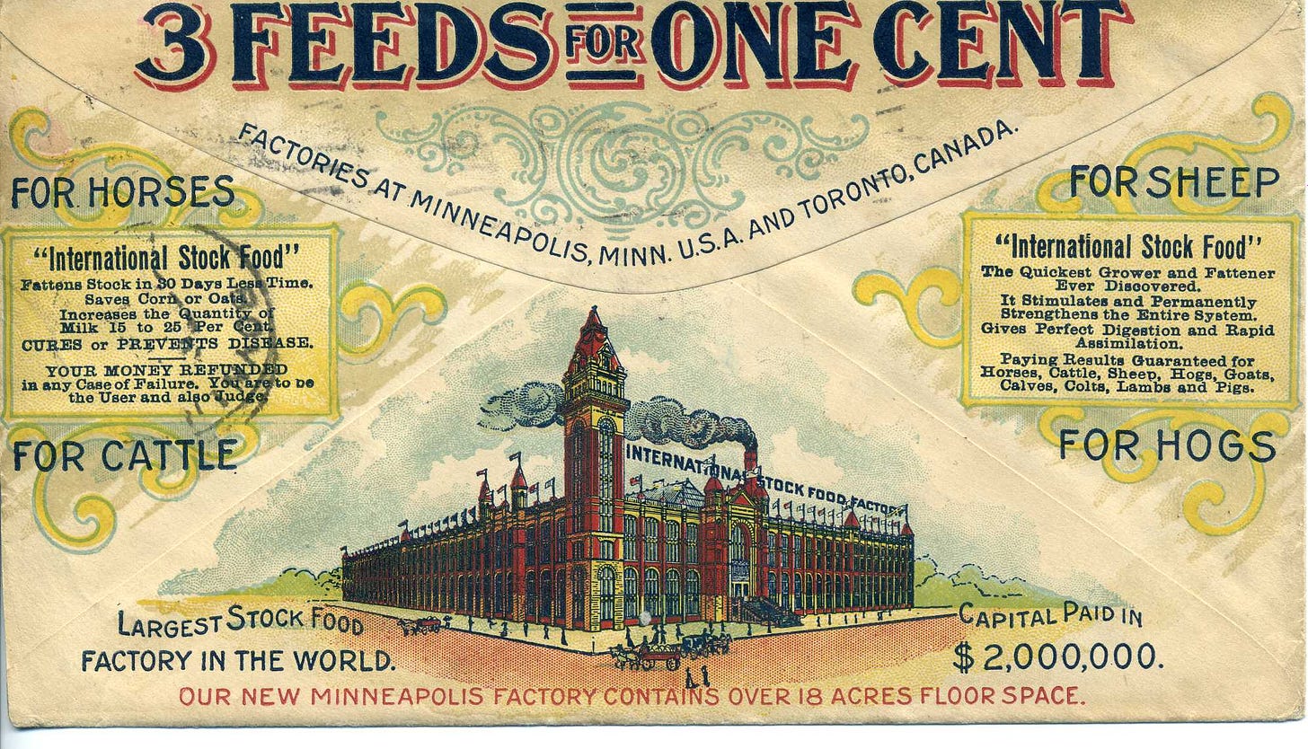 reverse of International Stock Food Co cover
