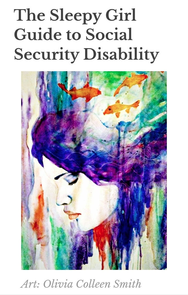 Colorful painting of a girl's face looking down. Title The Sleepy Girl Guide to Social Security