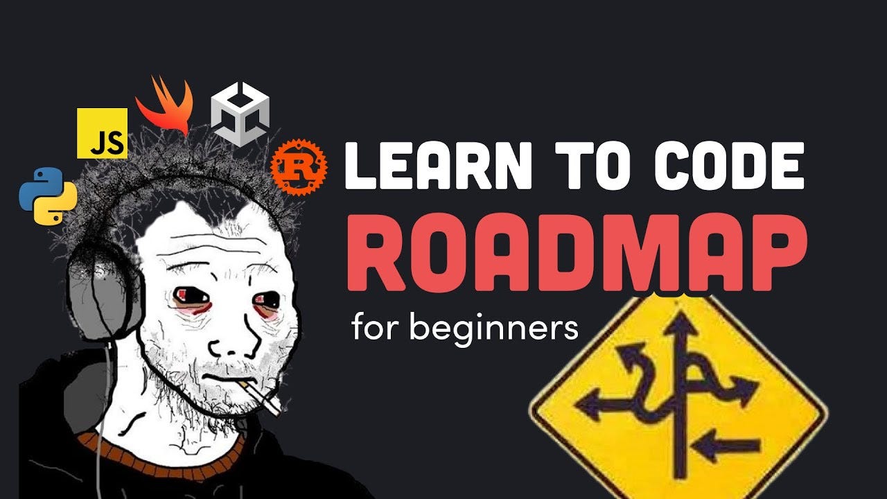 thumbnail for the video of learn to code roadmap for beginner thumbnail for the video of learn to code roadmap for beginner