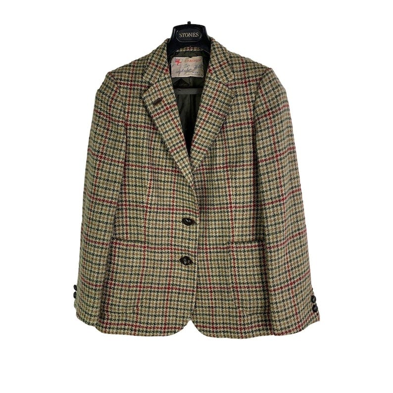 Vintage 80s Daks womens blazer size M Wool Tweed Houndstooth J11 image 1