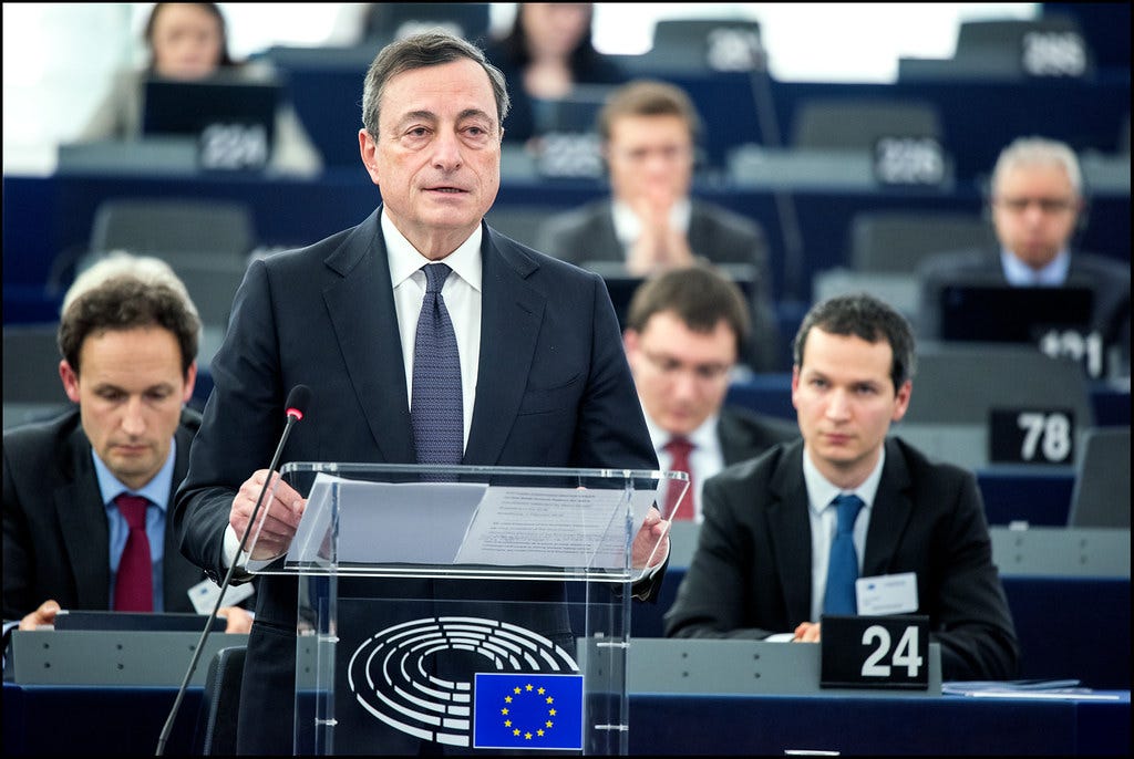 Mario Draghi, European Central Bank President in the plena… | Flickr