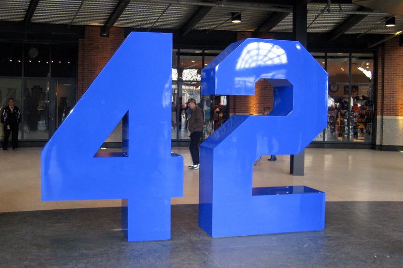 "NYC - Queens - Flushing: Citi Field - Jackie Robinson Rotunda - #42" by wallyg is licensed under CC BY-NC-ND 2.0.