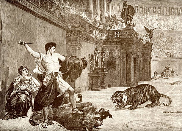 Hero In The Arena Stock Illustration - Download Image Now - Gladiator,  Coliseum - Rome, Roman - iStock