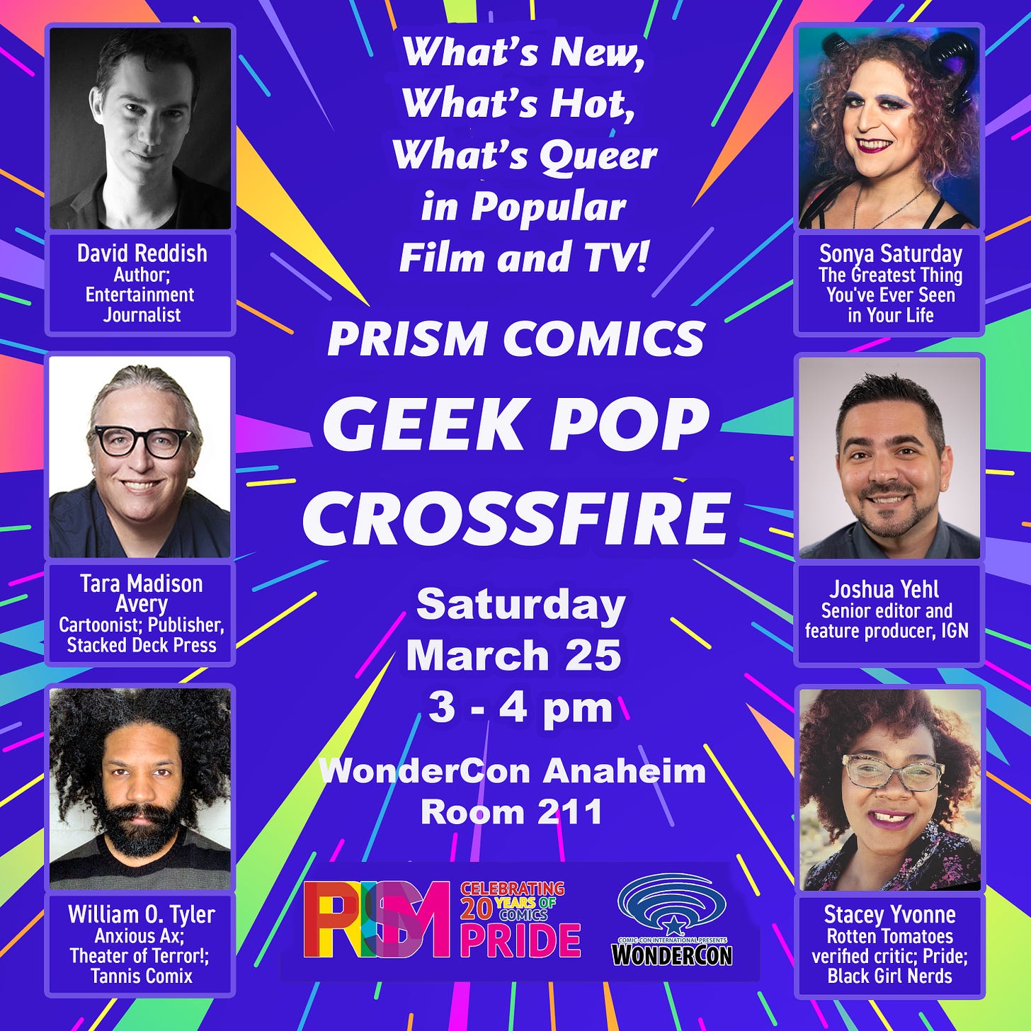Prism Comics Geek Pop Crossfire panel flyer