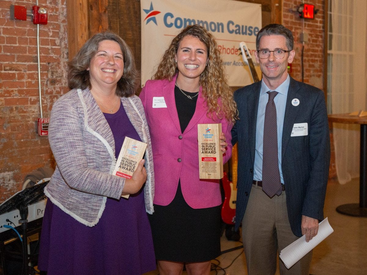 Whip Kazarian and Chairwoman Euer honored by Common Cause RI for ‘Let RI Vote Act’