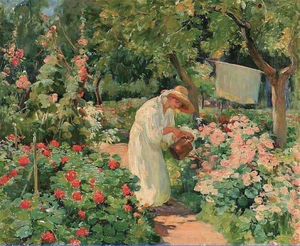Valeria Telkessy ~ (Hungarian: 1870-1950) | Garden painting, Art painting,  Beautiful art