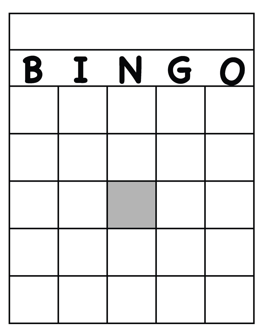 Blank Bingo Cards -7.5" x 9.5" | Creative Shapes Etc.