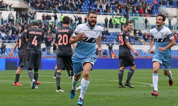 lazio beats palermo serie a soccer 2015 images