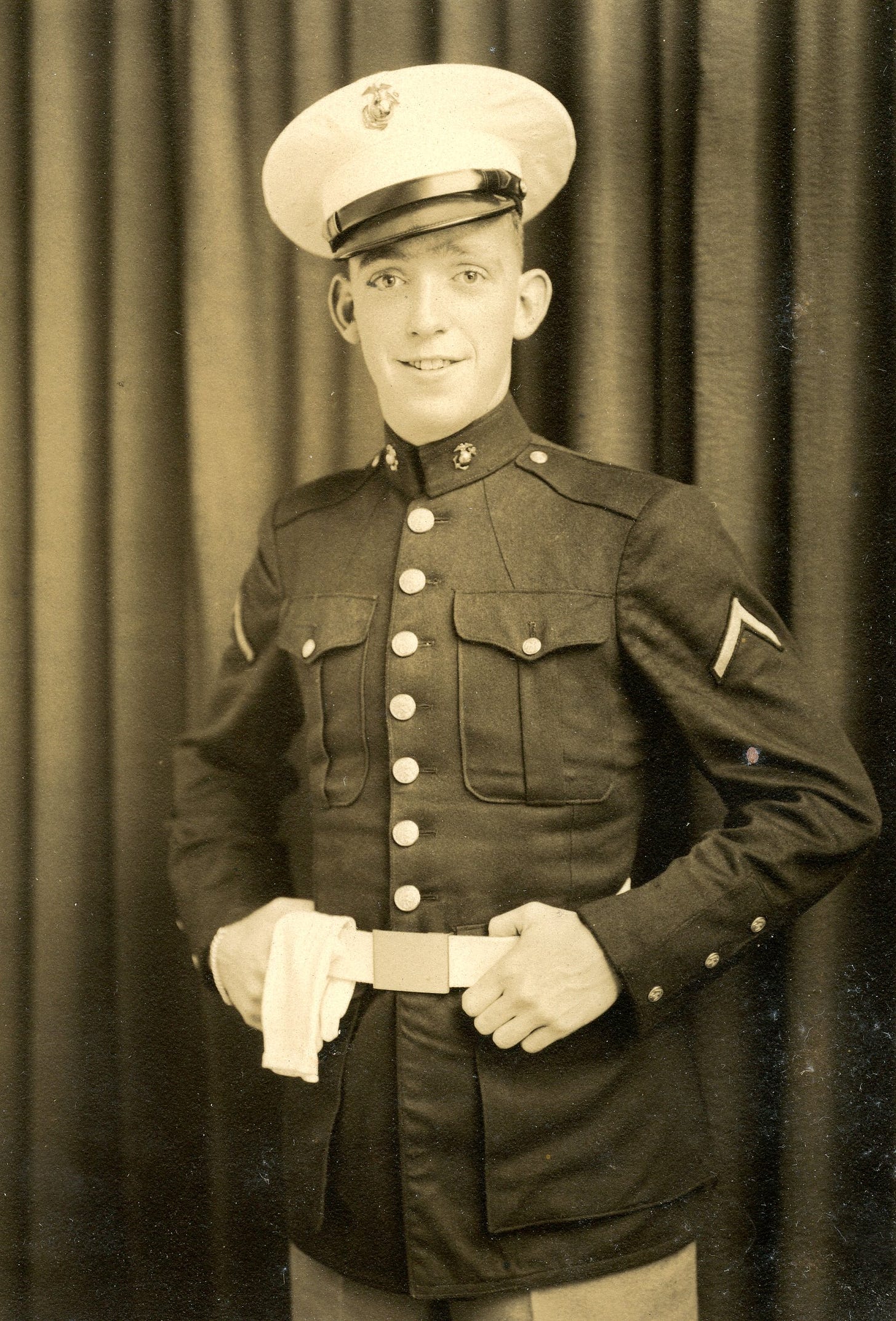 Marine in dress uniform