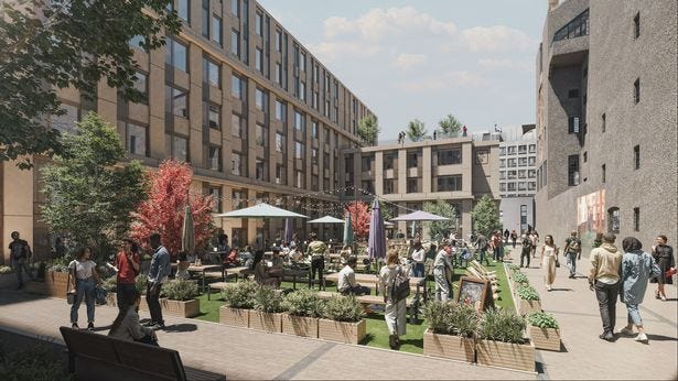The public courtyard in Vita Group's plans for the former O2 ABC site on Sauchiehall Street