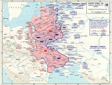 [Map] Map of Operation Barbarossa, 22 Jun to 25 Aug 1941 | World War II Database