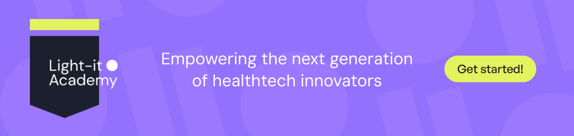 Banner that reads "Empowering the next generation of healthtech innovators" and CTA