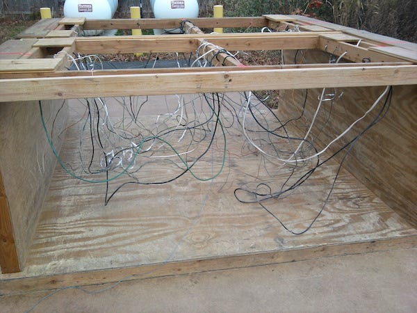 The 'wire hazard' used to train firefighters how to get untangled.