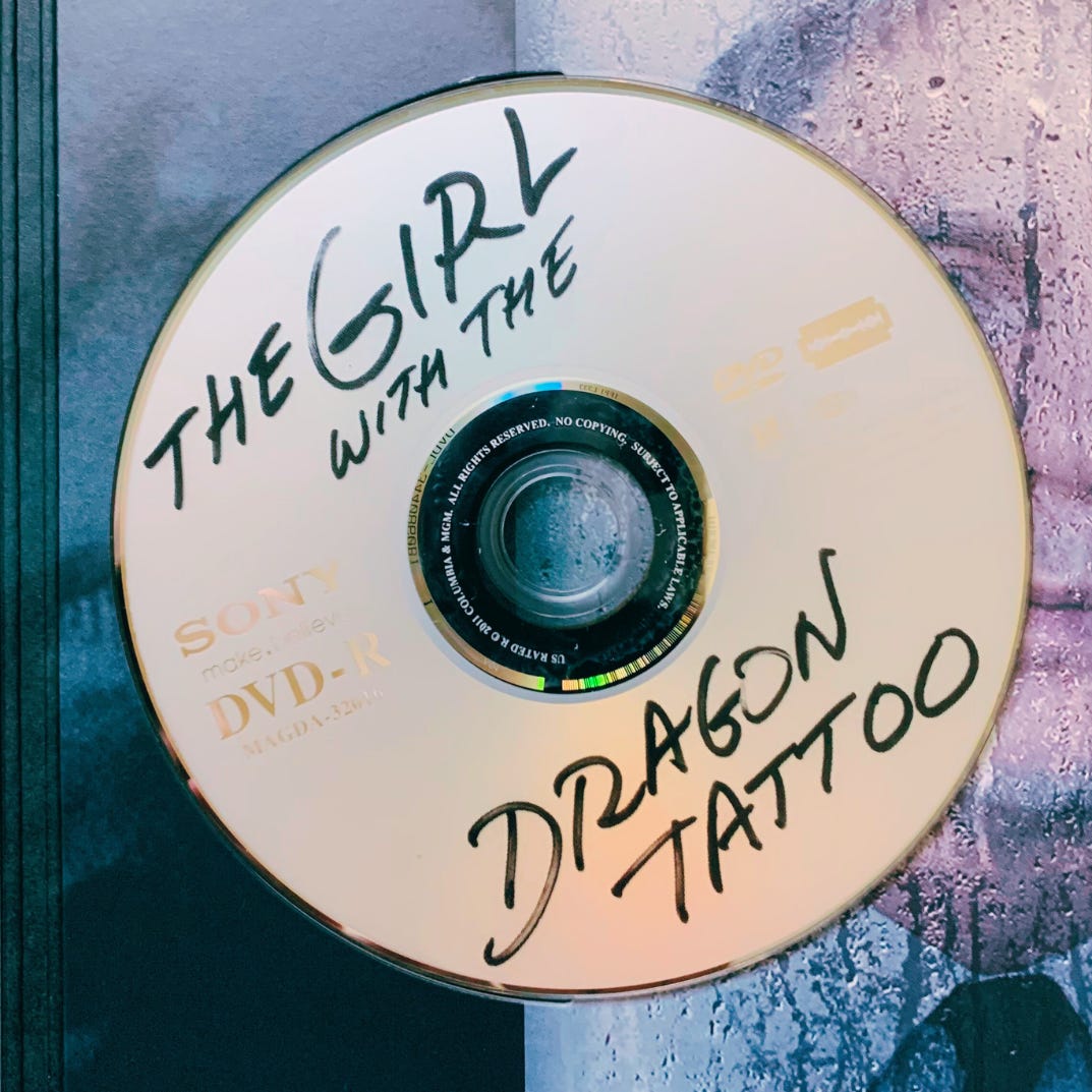 My legitimately purchased DVD copy of "The Girl with the Dragon Tattoo"