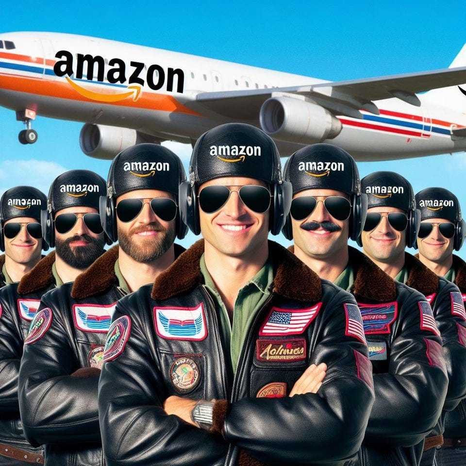 r/weirddalle - Top Gun, but they are Amazon Delivery