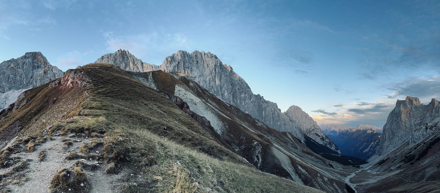 Mountain range 180 degree view