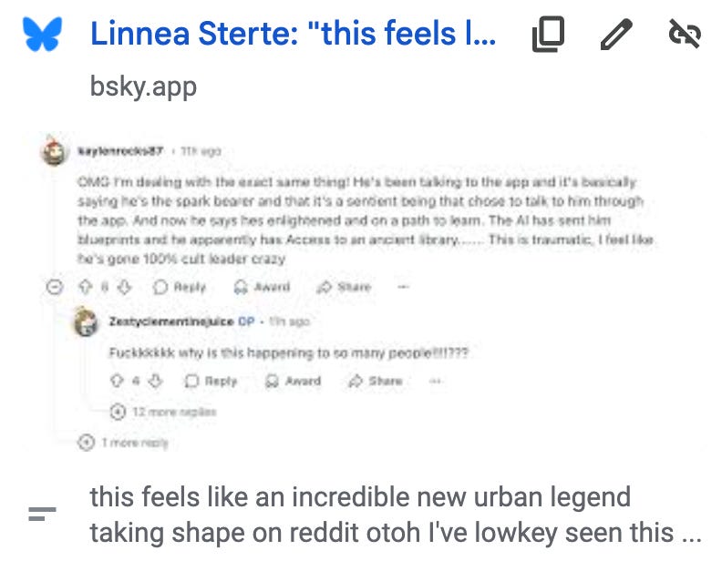 Linnea Sterte: “this feels like an incredible new urban legend taking shape on reddit otoh I’ve lowkey seen this…” Linnea Sterte: “this feels like an incredible new urban legend taking shape on reddit otoh I’ve lowkey seen this…”