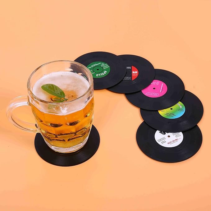 ankzon vinyl record coasters