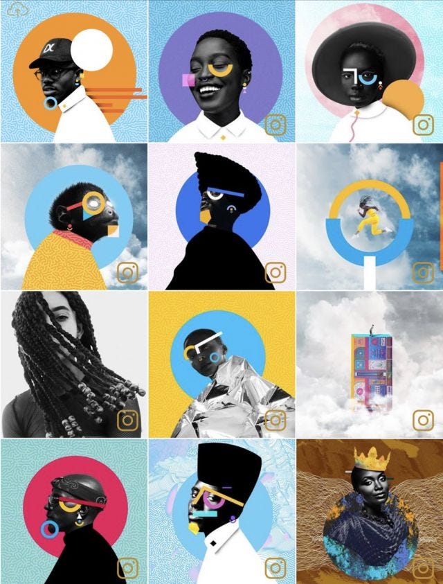12 colorful portraits of black people