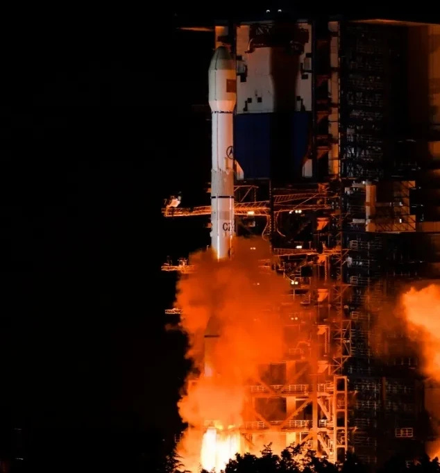 The Long March 3C vehicle lifting off from Launch Complex 3 on May 12th/13th.