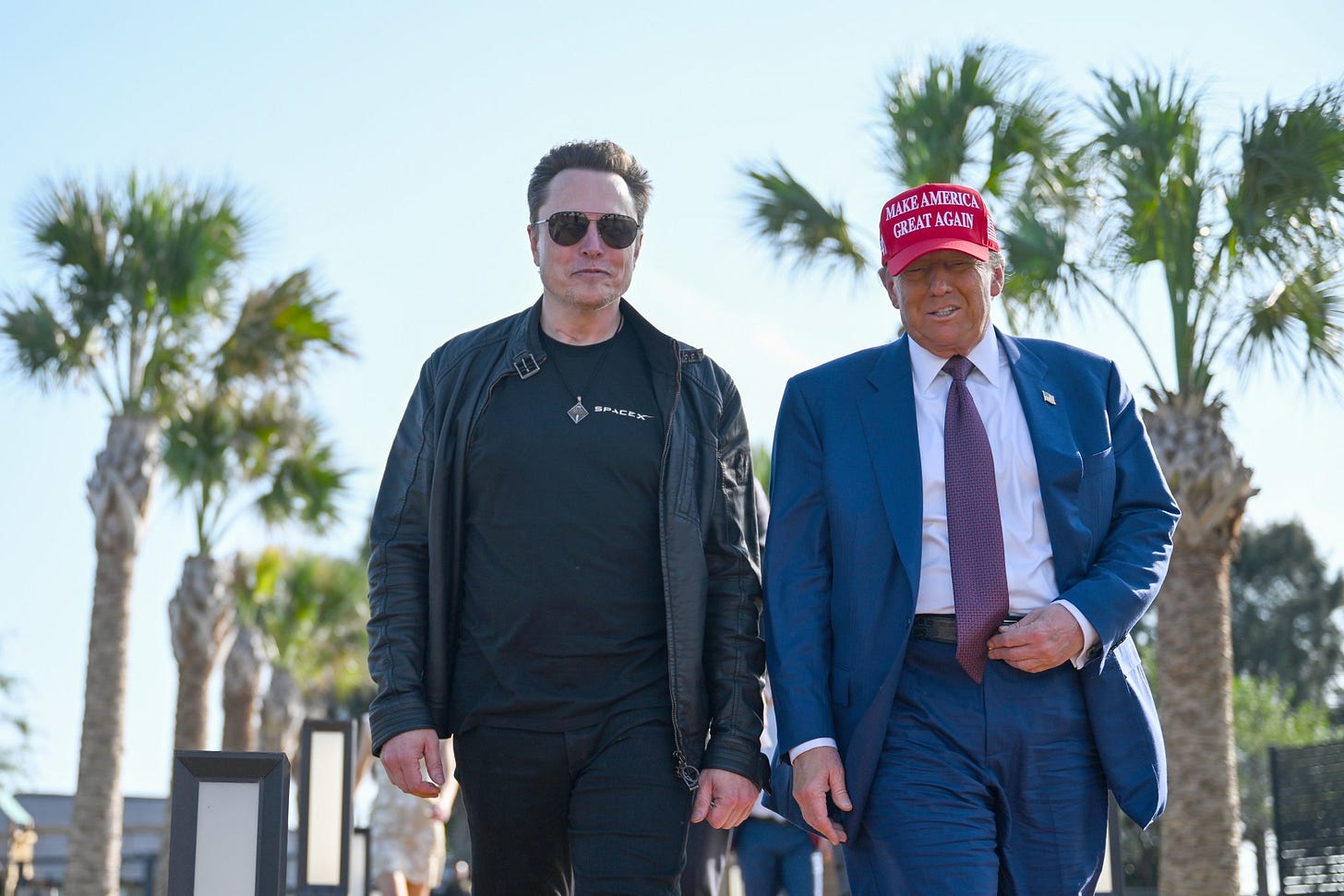 Donald Trump and Elon Musk watch SpaceX rocket launch together as ...