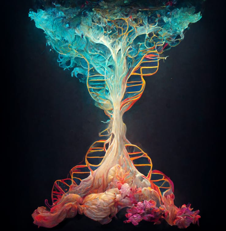 "Above the genome" by AI