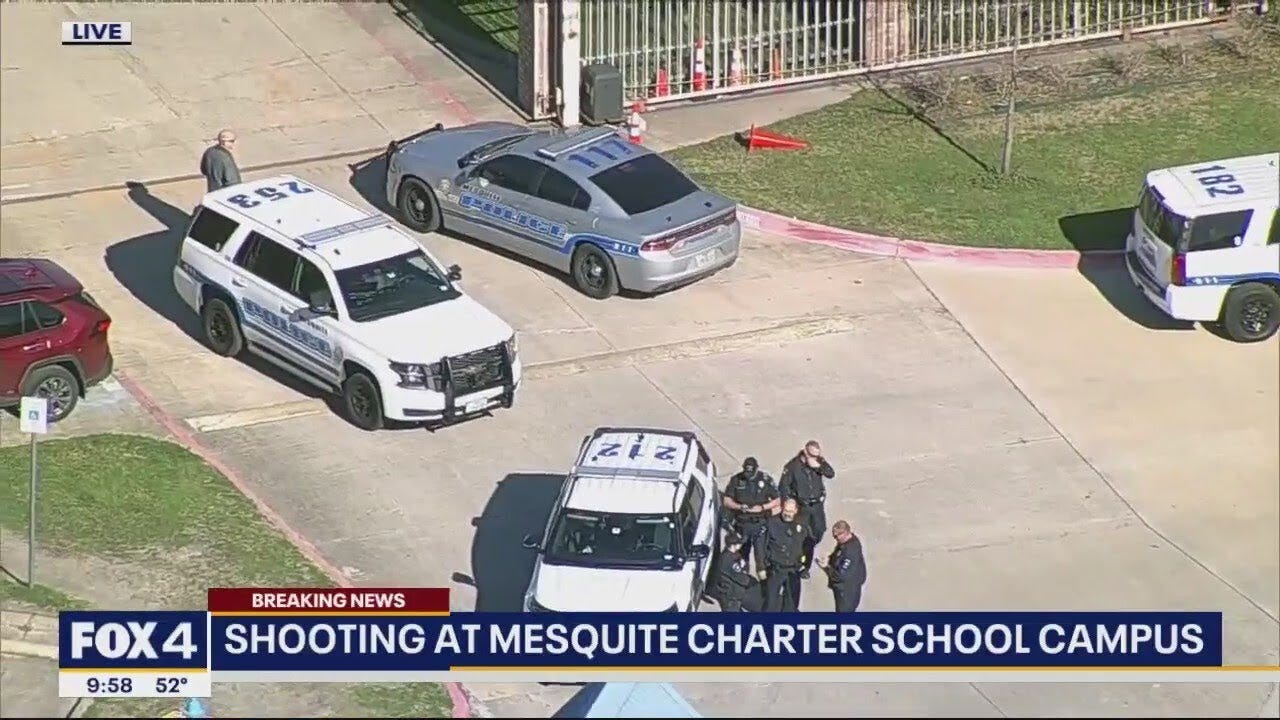 Mesquite charter school shooting: Police exchange gunfire with suspect -  YouTube