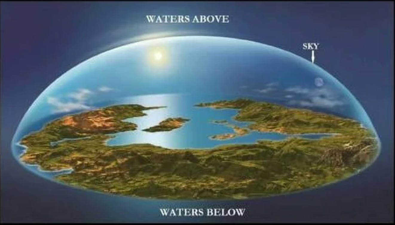 picture of flat earth with firmament