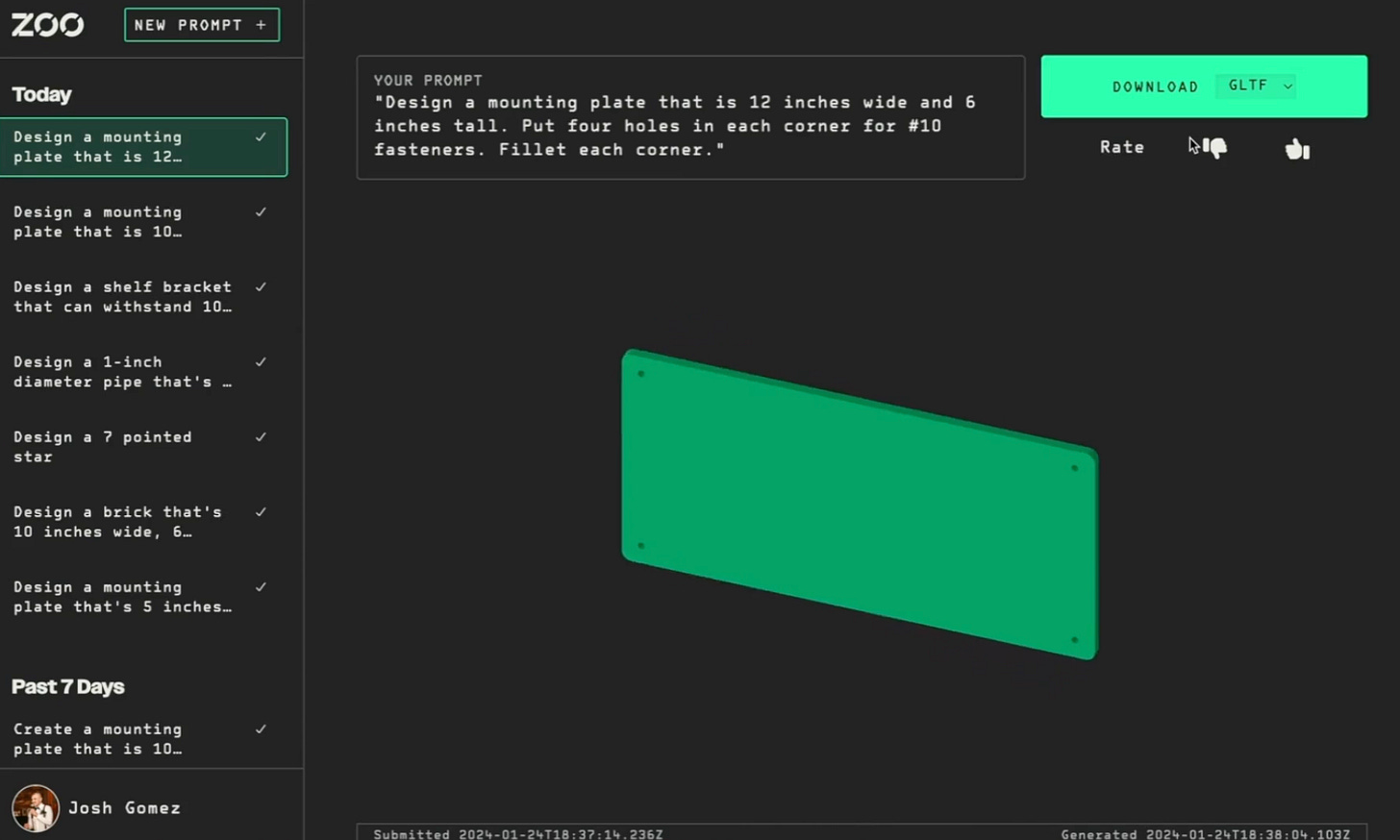 Generate CAD from text prompts