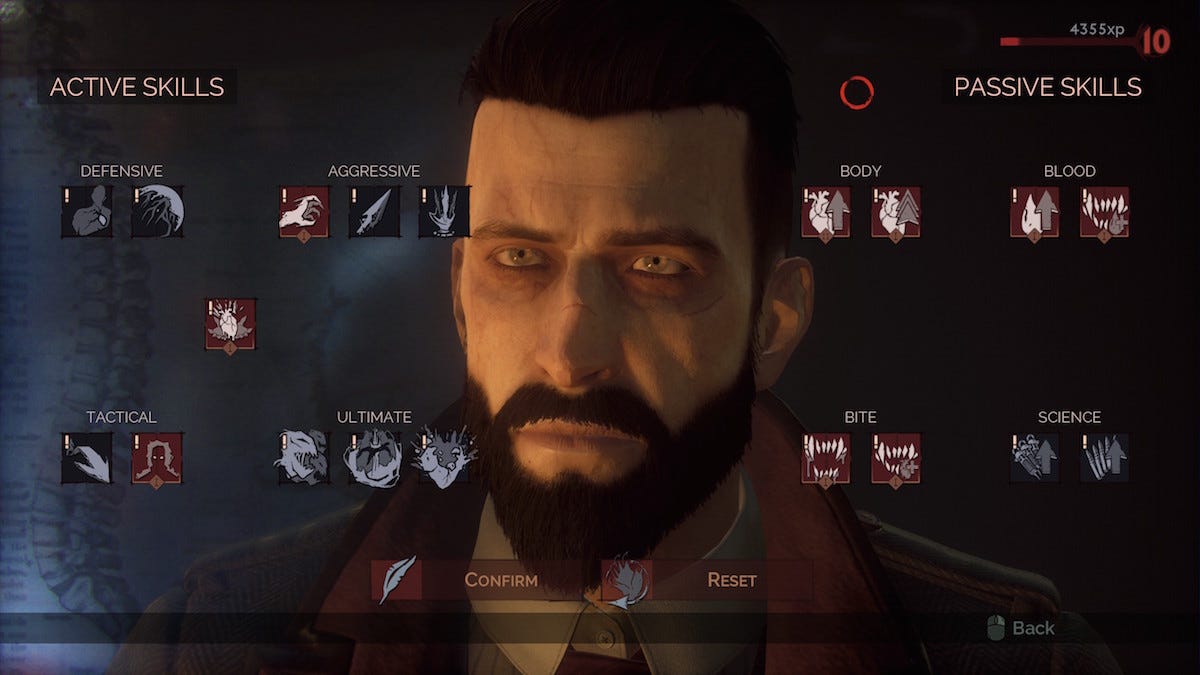 Character profile in Vampyr