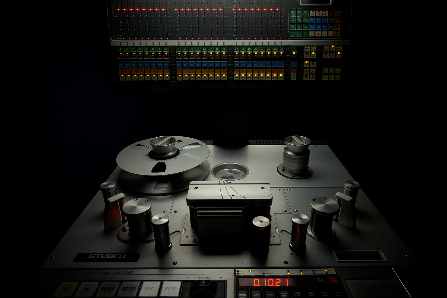 A Studer A820 24-track tape machine at Abbey Road, London