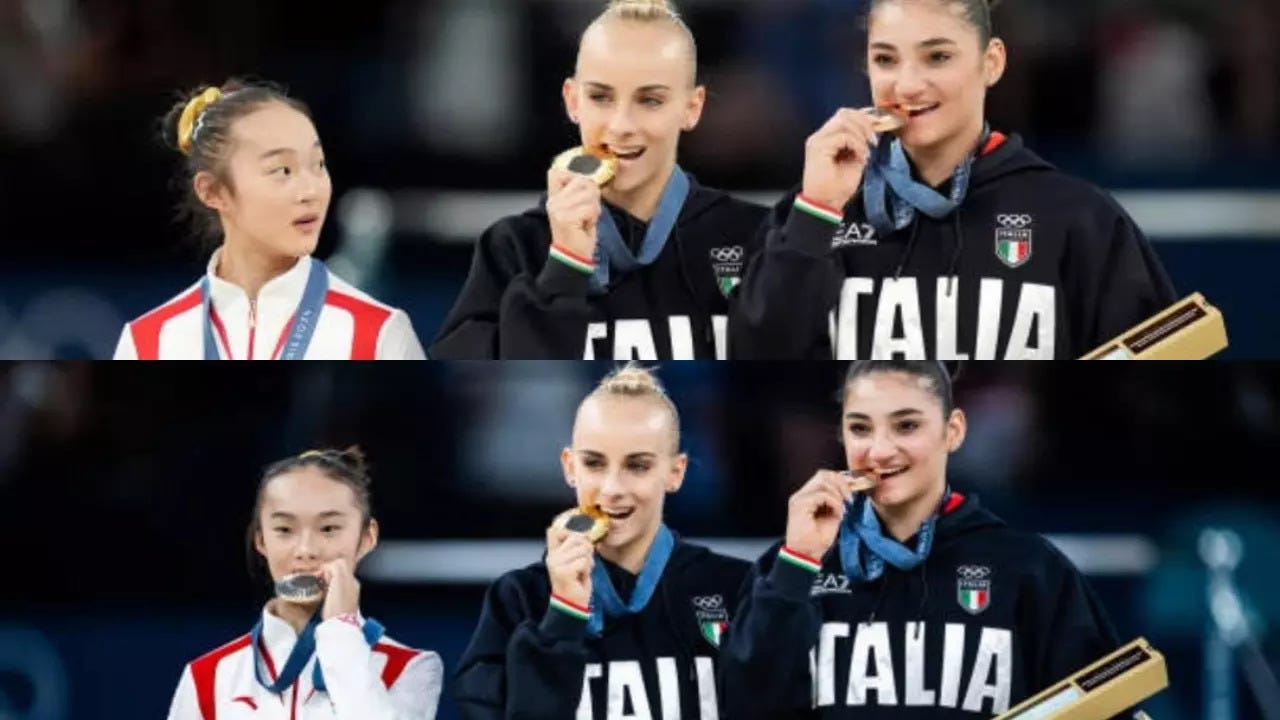 Zhou Yaqin, the Medal-Biting Chinese Gymnast From That Adorable Meme |  Times Now