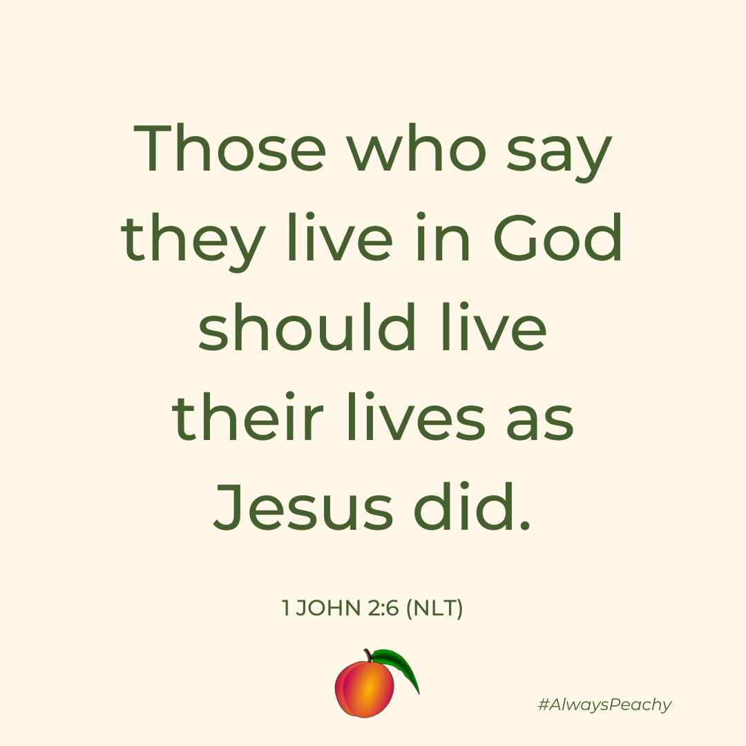 Those who say they live in God should live their lives as Jesus did. (1 John 2:6)