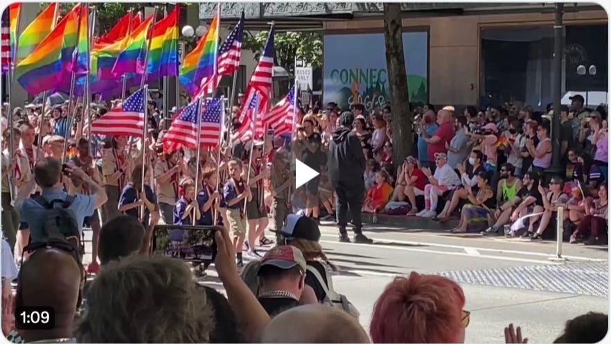 Rainbow Flags and Boy Scouts Seattle Pride 2024