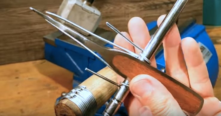 A lovely, fancy version of an easy-to-make wire clamping tool.