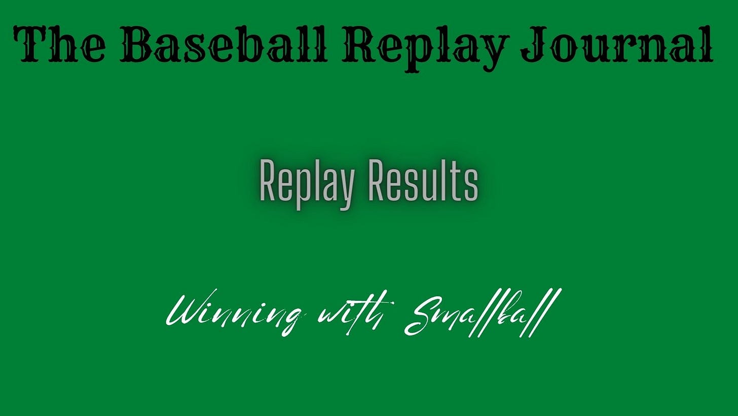 Baseball Replay Journal 1949 Smallball