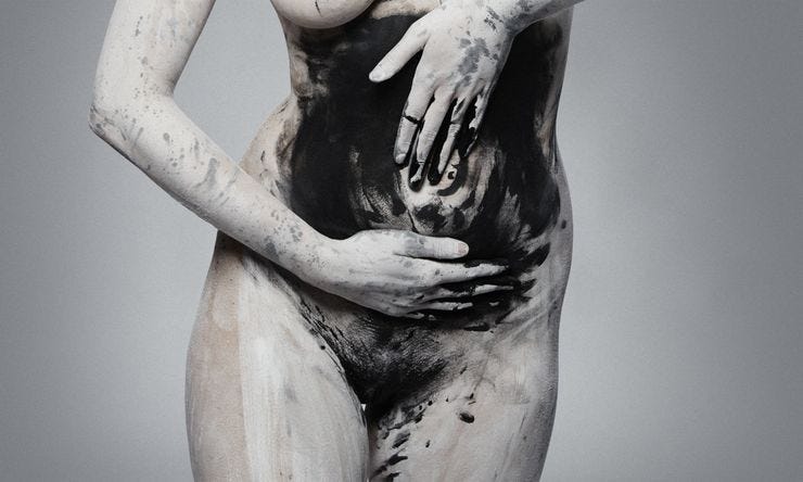 'The Mother' by New Zealand photographer Camille Sanson. Part of her solo exhibition 'Absolution', which reflects on her personal journey into motherhood and how “in embracing and exploring darkness, we can find liberation and eventual progression.” (camillesanson.com)
