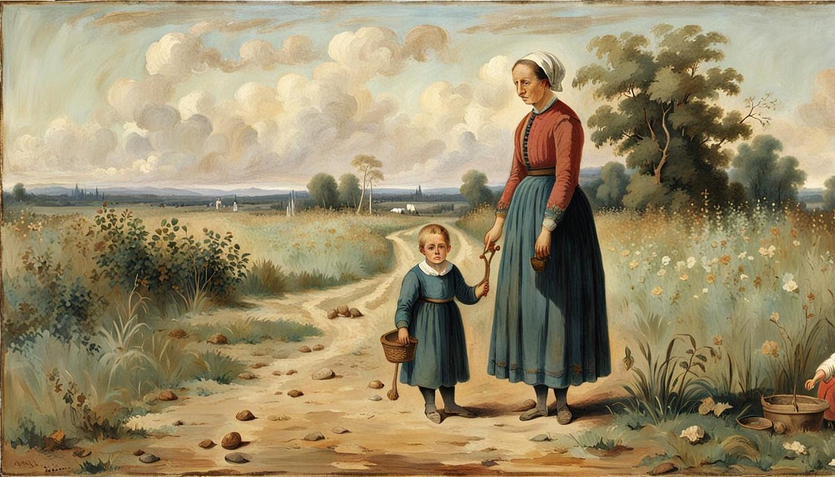 young child with old woman