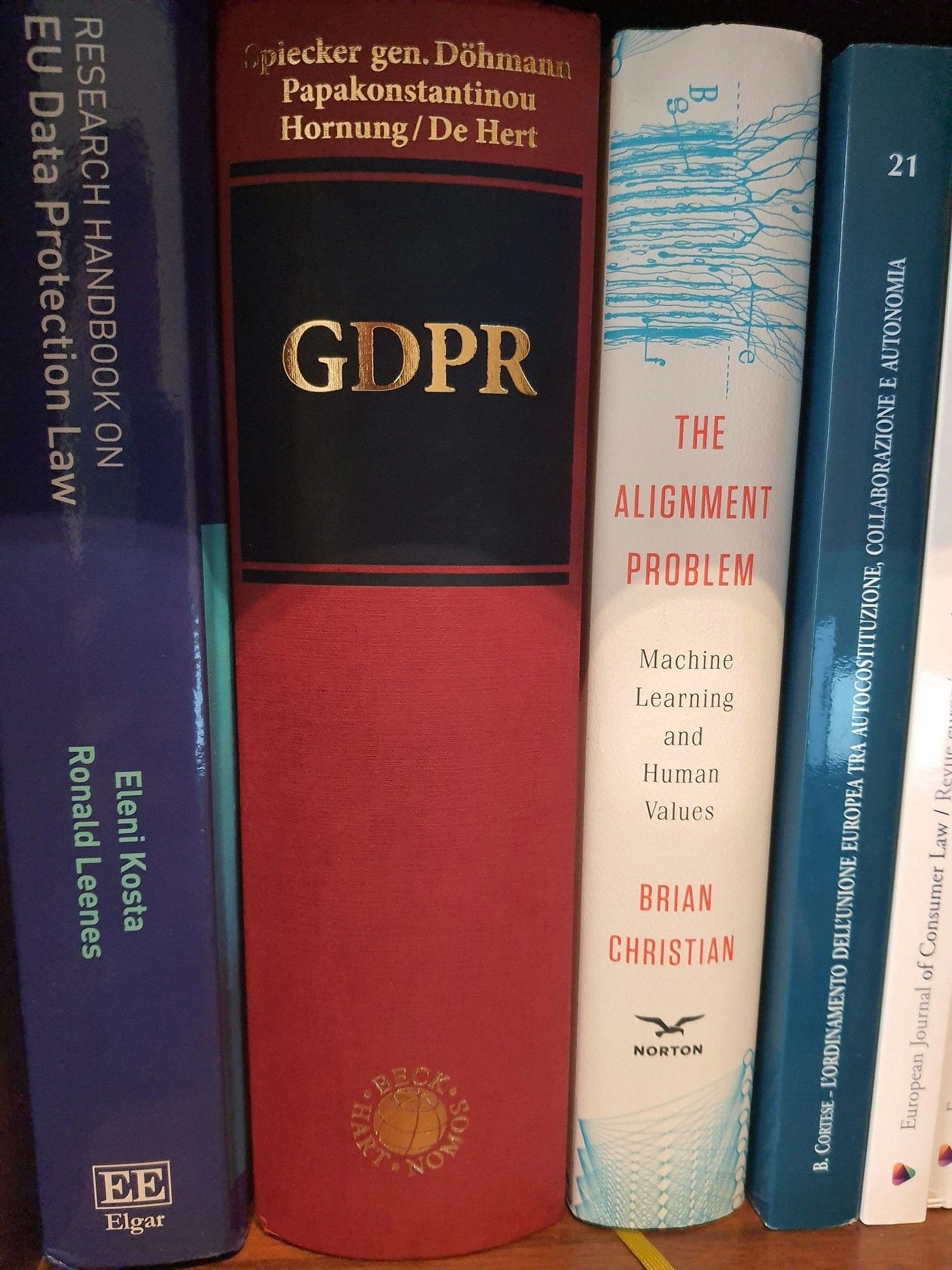The GDPR commentary, with its more than 1300 pages and hard cover, dwarves the books that are close to it on my shelf.