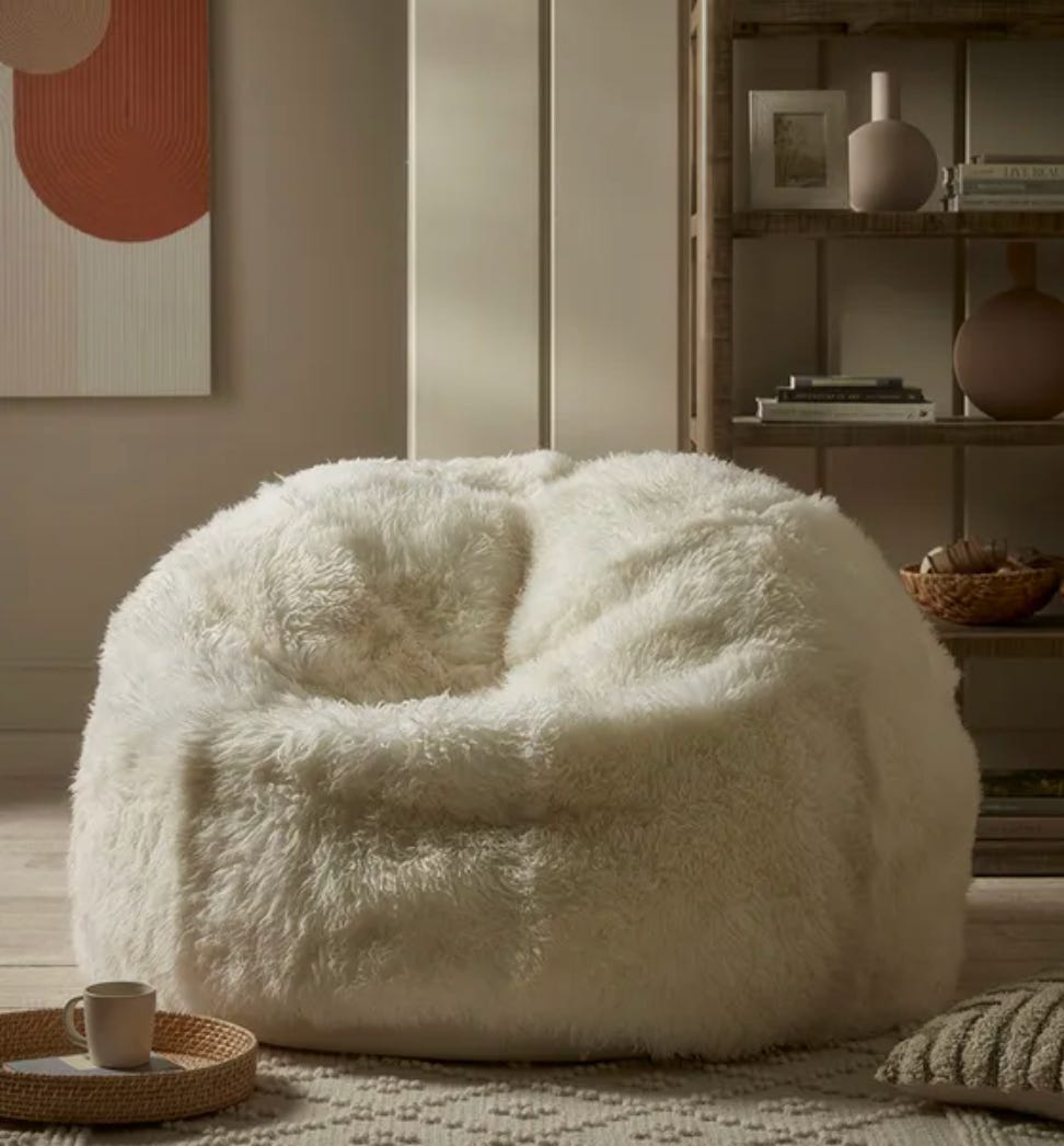 luxurious natural sheepskin giant beanbag 